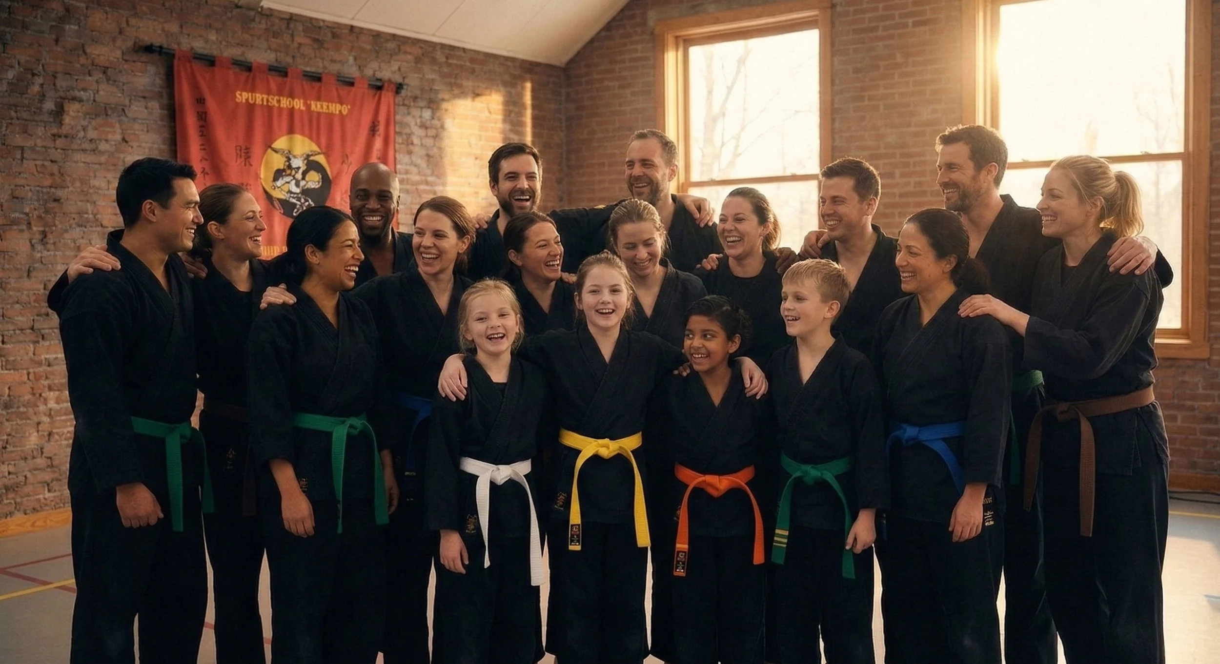 Groep leerlingen van alle leeftijden samen