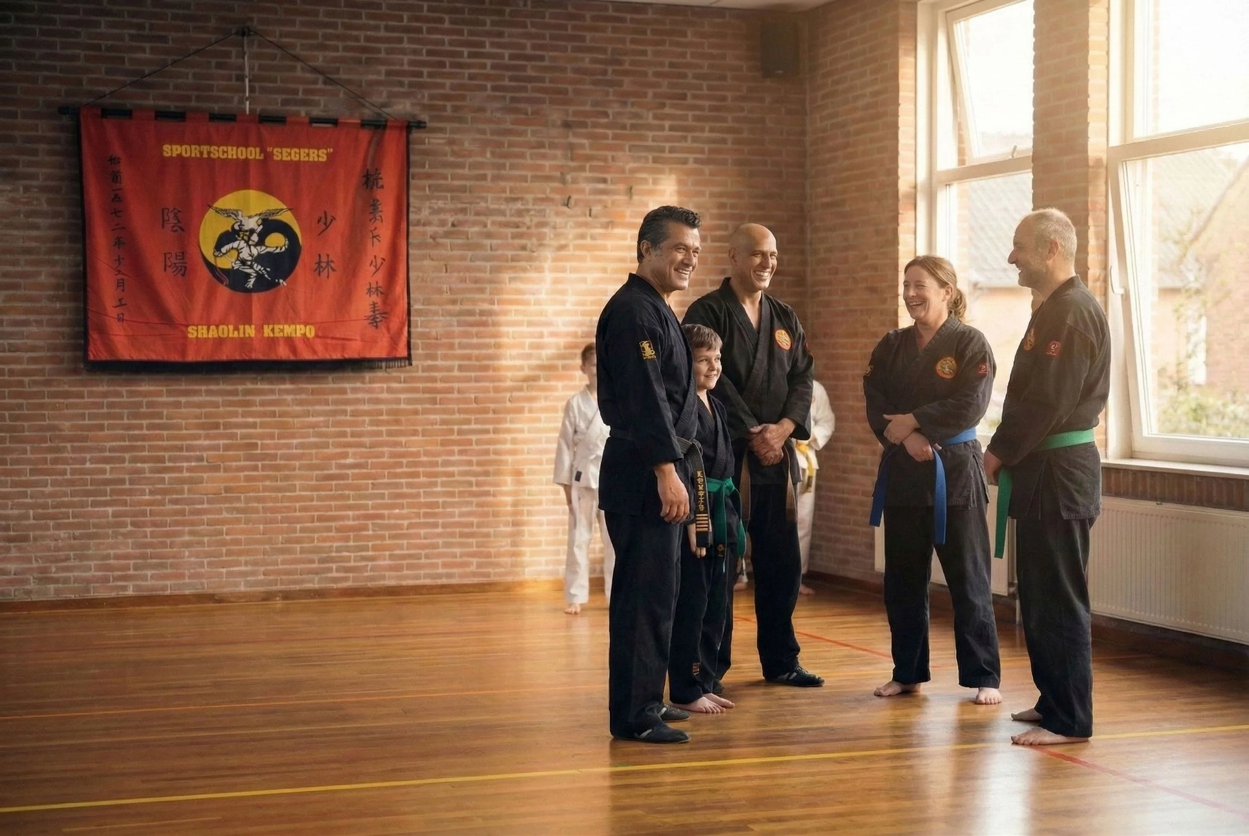 Groep leerlingen tijdens training