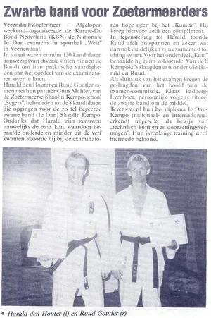 Krantenartikel 1987 - Streekblad - Zwarte band voor Zoetermeerders