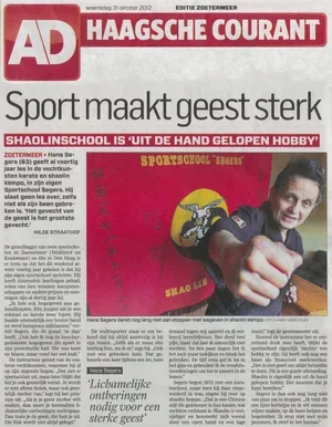 Krantenartikel 2012 - AD Haagsche Courant - Sport maakt geest sterk